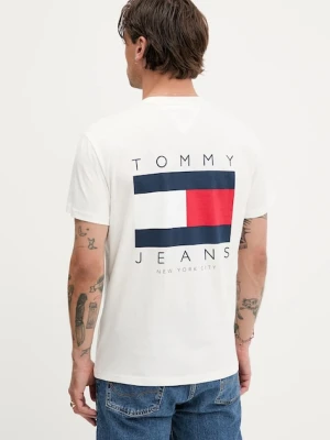 Tommy Jeans t-shirt bawełniany męski kolor biały z nadrukiem DM0DM21910