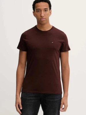 Tommy Jeans t-shirt bawełniany męski kolor brązowy gładki DM0DM04411