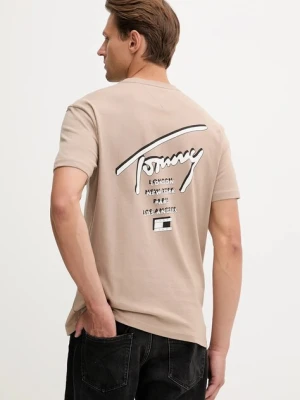 Tommy Jeans t-shirt bawełniany męski kolor brązowy z nadrukiem DM0DM22120