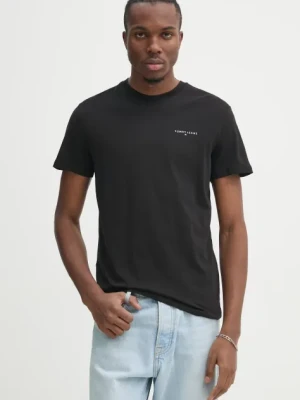 Tommy Jeans t-shirt bawełniany męski kolor czarny gładki DM0DM21188
