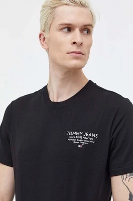 Tommy Jeans t-shirt bawełniany męski kolor czarny z nadrukiem DM0DM18265