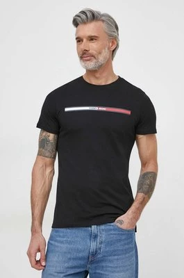 Tommy Jeans t-shirt bawełniany męski kolor czarny z nadrukiem DM0DM13509