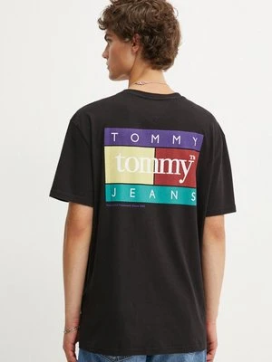 Tommy Jeans t-shirt bawełniany męski kolor czarny z nadrukiem DM0DM18527