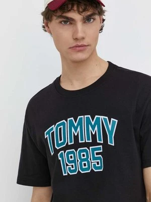 Tommy Jeans t-shirt bawełniany męski kolor czarny z nadrukiem DM0DM18559