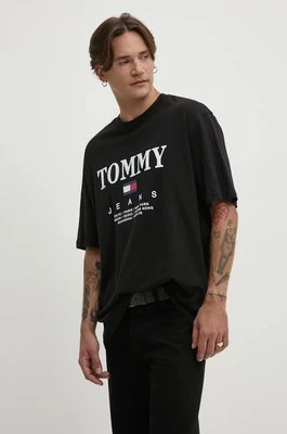 Tommy Jeans t-shirt bawełniany męski kolor czarny z nadrukiem DM0DM20080