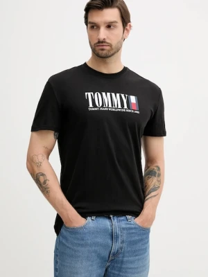 Tommy Jeans t-shirt bawełniany męski kolor czarny z nadrukiem DM0DM21941