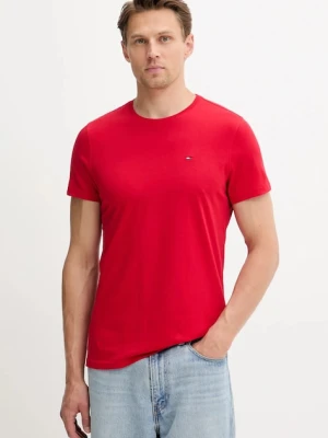 Tommy Jeans t-shirt bawełniany męski kolor czerwony gładki DM0DM04411
