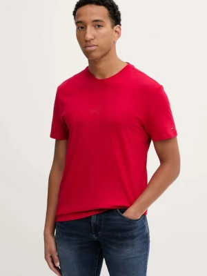 Tommy Jeans t-shirt bawełniany męski kolor czerwony gładki DM0DM22138