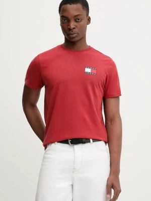 Tommy Jeans t-shirt bawełniany męski kolor czerwony z nadrukiem DM0DM20740