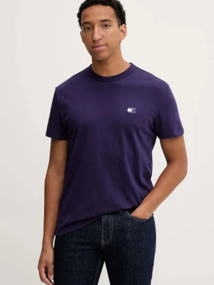 Tommy Jeans t-shirt bawełniany męski kolor fioletowy gładki DM0DM20322