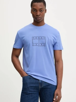 Tommy Jeans t-shirt bawełniany męski kolor fioletowy wzorzysty DM0DM22317