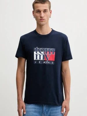Tommy Jeans t-shirt bawełniany męski kolor granatowy wzorzysty DM0DM21977