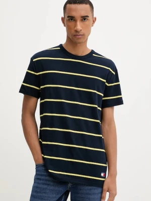 Tommy Jeans t-shirt bawełniany męski kolor granatowy wzorzysty DM0DM21983