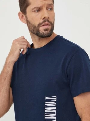 Tommy Jeans t-shirt bawełniany męski kolor granatowy z aplikacją DM0DM18295