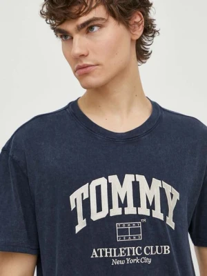 Tommy Jeans t-shirt bawełniany męski kolor granatowy z aplikacją DM0DM18557