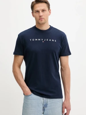 Tommy Jeans t-shirt bawełniany męski kolor granatowy z aplikacją DM0DM20744