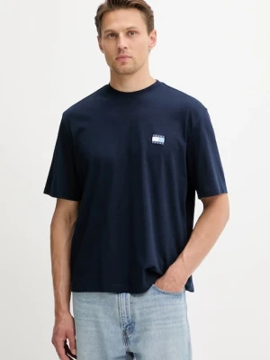 Tommy Jeans t-shirt bawełniany męski kolor granatowy z aplikacją DM0DM21785