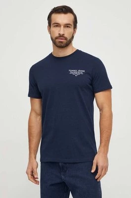 Tommy Jeans t-shirt bawełniany męski kolor granatowy z nadrukiem DM0DM18265