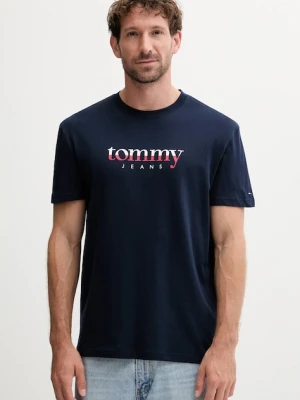 Tommy Jeans t-shirt bawełniany męski kolor granatowy z nadrukiem DM0DM21978