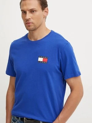 Tommy Jeans t-shirt bawełniany męski kolor niebieski z nadrukiem DM0DM20740