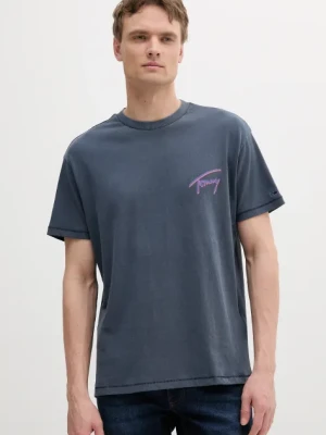 Tommy Jeans t-shirt bawełniany męski kolor niebieski z nadrukiem DM0DM20768