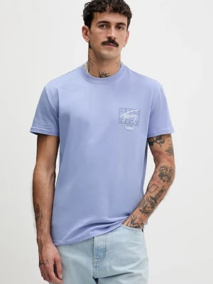 Tommy Jeans t-shirt bawełniany męski kolor niebieski z nadrukiem DM0DM22319