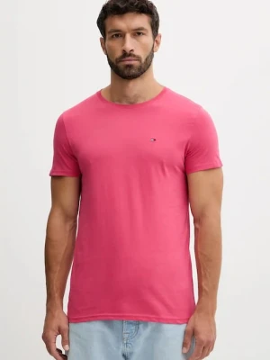 Tommy Jeans t-shirt bawełniany męski kolor różowy gładki DM0DM04411
