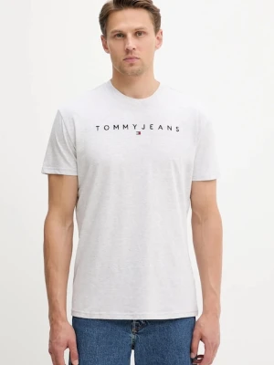 Tommy Jeans t-shirt bawełniany męski kolor szary z aplikacją DM0DM20744