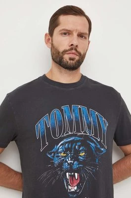 Tommy Jeans t-shirt bawełniany męski kolor szary z nadrukiem DM0DM18281