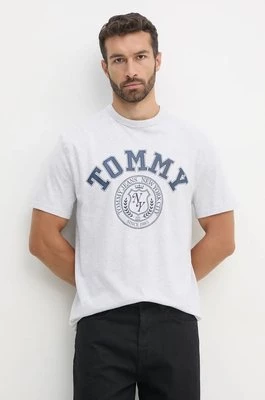 Tommy Jeans t-shirt bawełniany męski kolor szary z nadrukiem DM0DM18542