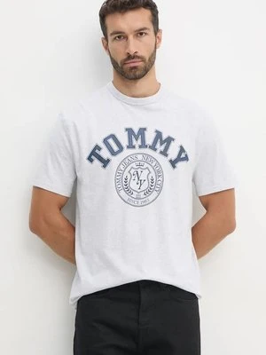 Tommy Jeans t-shirt bawełniany męski kolor szary z nadrukiem DM0DM18542