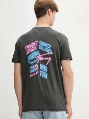 Tommy Jeans t-shirt bawełniany męski kolor szary z nadrukiem DM0DM21829