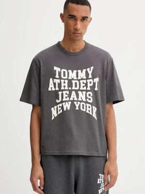 Tommy Jeans t-shirt bawełniany męski kolor szary z nadrukiem DM0DM21988