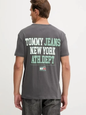 Tommy Jeans t-shirt bawełniany męski kolor szary z nadrukiem DM0DM21989