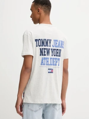 Tommy Jeans t-shirt bawełniany męski kolor szary z nadrukiem DM0DM21989
