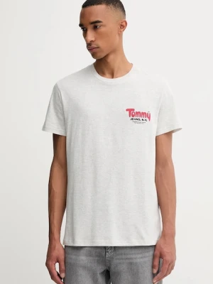 Tommy Jeans t-shirt bawełniany męski kolor szary z nadrukiem DM0DM22049
