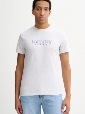 Tommy Jeans t-shirt bawełniany męski kolor szary z nadrukiem DM0DM22333