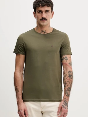 Tommy Jeans t-shirt bawełniany męski kolor zielony gładki DM0DM04411