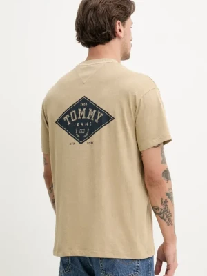 Tommy Jeans t-shirt bawełniany męski kolor zielony z nadrukiem DM0DM20806