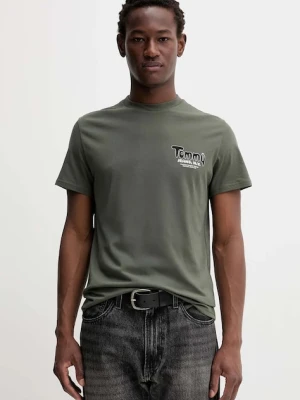 Tommy Jeans t-shirt bawełniany męski kolor zielony z nadrukiem DM0DM22049