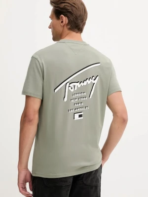 Tommy Jeans t-shirt bawełniany męski kolor zielony z nadrukiem DM0DM22120