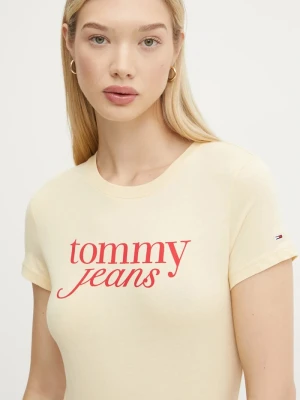 Tommy Jeans t-shirt bawełniany żółty