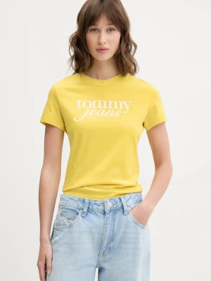 Tommy Jeans t-shirt bawełniany żółty