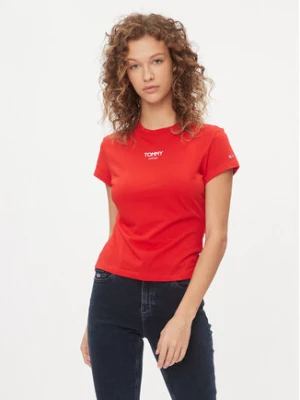 Tommy Jeans T-Shirt Bby Essential Logo DW0DW16435 Czerwony Slim Fit