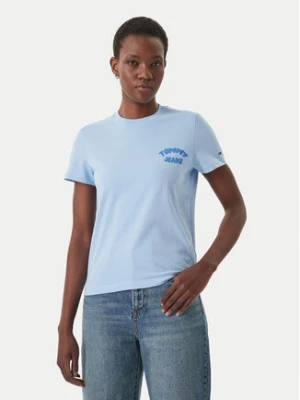 Tommy Jeans T-Shirt Bubble Logo DW0DW22310 Błękitny Regular Fit