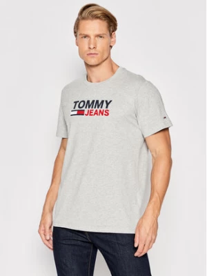 Tommy Jeans T-Shirt Corp Logo DM0DM15379 Szary Regular Fit