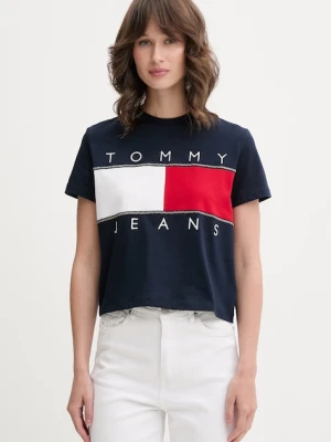 Tommy Jeans T-shirt damski bawełniany granatowy