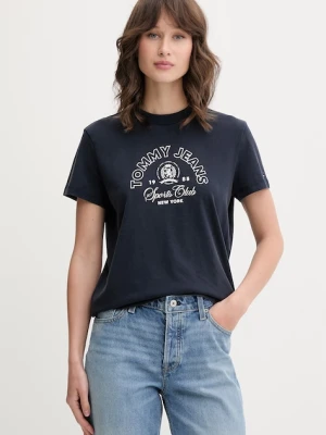 Tommy Jeans T-shirt damski bawełniany granatowy