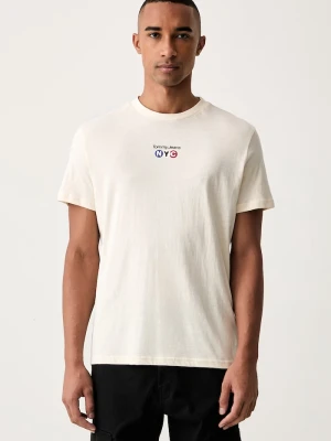 Tommy Jeans T-shirt damski bawełniany beżowy