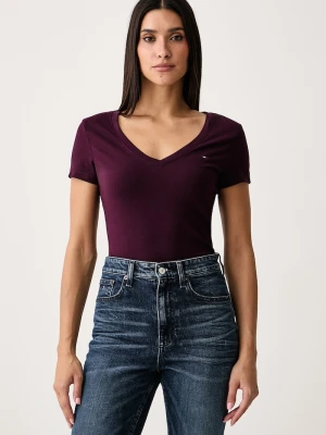 Tommy Jeans T-shirt damski bawełniany bordowy